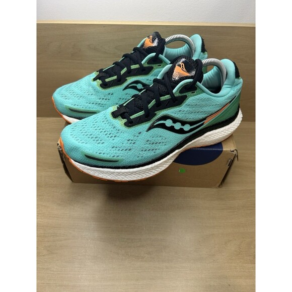 Saucony Triumph 19  Cool Mint/Zest Athletic Running Shoes Mens Size 9 S20678-125